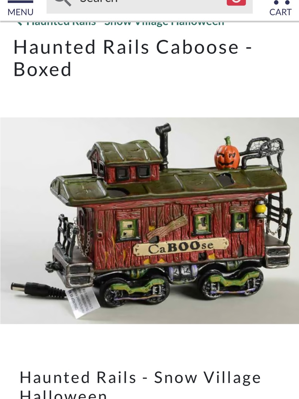 🎃 Department 56 Haunted Rails Caboose Decorative Accent Halloween